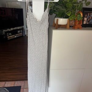 Zara Black and White Polka Dot Maxi Dress